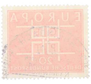 Почтовая марка 20 пфеннигов 1963 года Западная Германия (ФРГ) «Европейская конференция администраций почтовых служб и служб связи CEPT — Звенья»