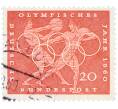 Почтовая марка 20 пфеннигов 1960 года Западная Германия (ФРГ) «Олимпийские игры — Легкая атлетика» (Артикул: T11-36668) — Фото №1