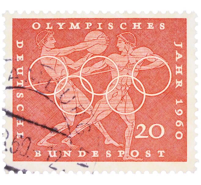 Почтовая марка 20 пфеннигов 1960 года Западная Германия (ФРГ) «Олимпийские игры — Легкая атлетика» (Артикул: T11-36668) — Фото №1