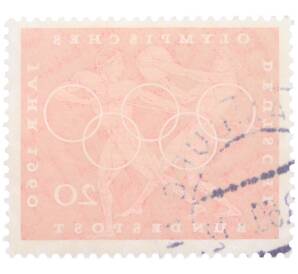 Почтовая марка 20 пфеннигов 1960 года Западная Германия (ФРГ) «Олимпийские игры — Легкая атлетика»
