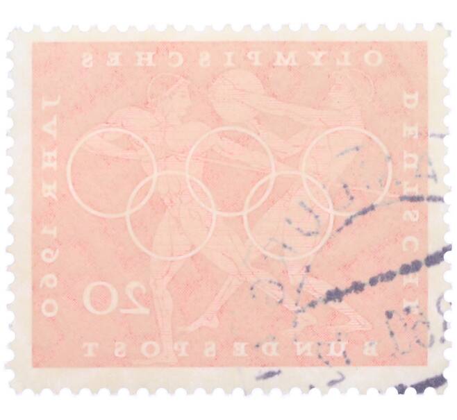 Почтовая марка 20 пфеннигов 1960 года Западная Германия (ФРГ) «Олимпийские игры — Легкая атлетика» (Артикул: T11-36668) — Фото №2