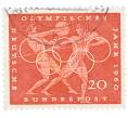 Почтовая марка 20 пфеннигов 1960 года Западная Германия (ФРГ) «Олимпийские игры — Легкая атлетика» (Артикул: T11-36669) — Фото №1