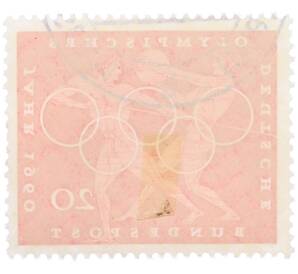 Почтовая марка 20 пфеннигов 1960 года Западная Германия (ФРГ) «Олимпийские игры — Легкая атлетика»