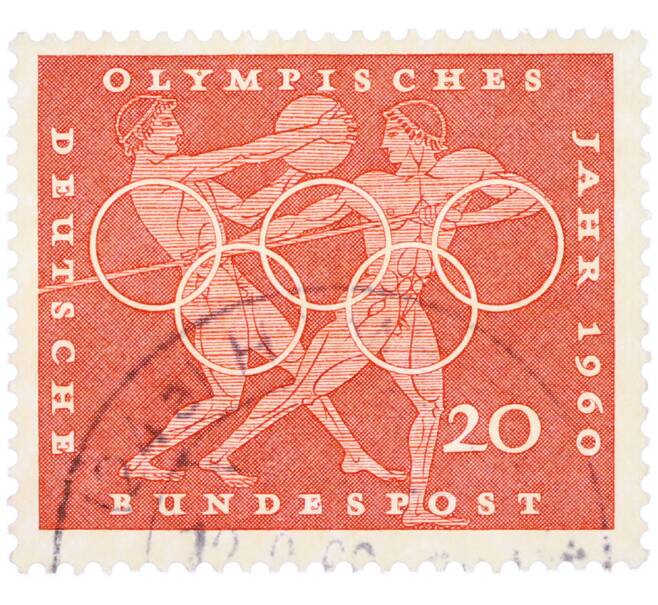 Почтовая марка 20 пфеннигов 1960 года Западная Германия (ФРГ) «Олимпийские игры — Легкая атлетика» (Артикул: T11-36670) — Фото №1