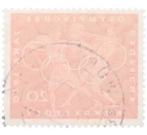 Почтовая марка 20 пфеннигов 1960 года Западная Германия (ФРГ) «Олимпийские игры — Легкая атлетика»