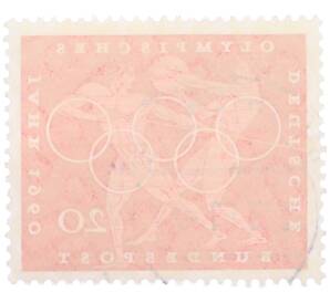 Почтовая марка 20 пфеннигов 1960 года Западная Германия (ФРГ) «Олимпийские игры — Легкая атлетика»