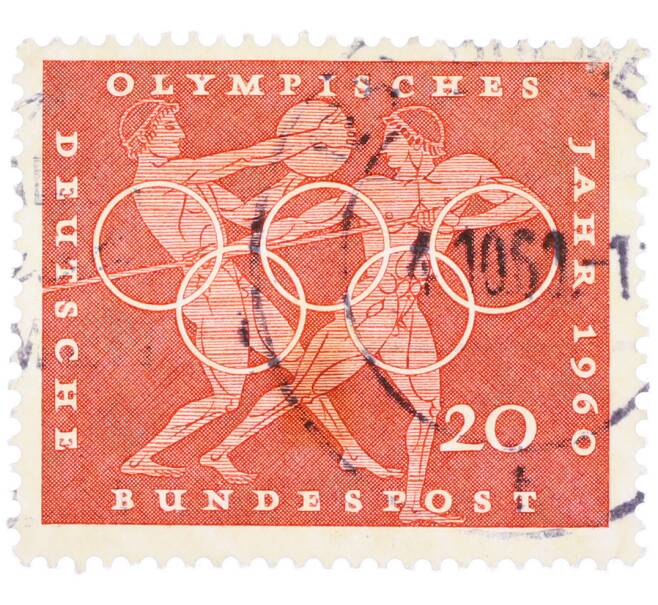 Почтовая марка 20 пфеннигов 1960 года Западная Германия (ФРГ) «Олимпийские игры — Легкая атлетика» (Артикул: T11-36674) — Фото №1