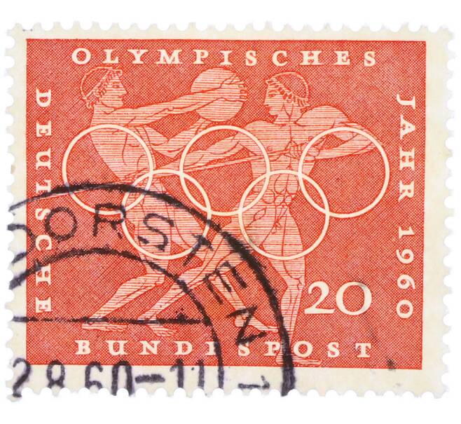 Почтовая марка 20 пфеннигов 1960 года Западная Германия (ФРГ) «Олимпийские игры — Легкая атлетика» (Артикул: T11-36676) — Фото №1