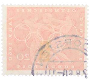 Почтовая марка 20 пфеннигов 1960 года Западная Германия (ФРГ) «Олимпийские игры — Легкая атлетика»