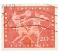 Почтовая марка 20 пфеннигов 1960 года Западная Германия (ФРГ) «Олимпийские игры — Легкая атлетика» (Артикул: T11-36677) — Фото №1