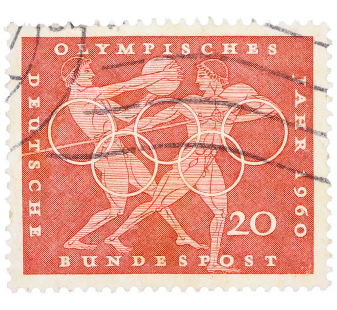 Почтовая марка 20 пфеннигов 1960 года Западная Германия (ФРГ) «Олимпийские игры — Легкая атлетика» (Артикул: T11-36677) — Фото №1