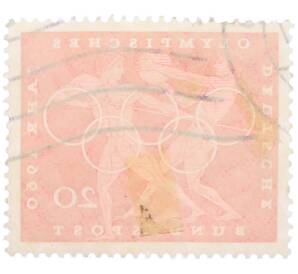 Почтовая марка 20 пфеннигов 1960 года Западная Германия (ФРГ) «Олимпийские игры — Легкая атлетика»