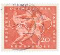 Почтовая марка 20 пфеннигов 1960 года Западная Германия (ФРГ) «Олимпийские игры — Легкая атлетика» (Артикул: T11-36678) — Фото №1