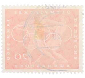 Почтовая марка 20 пфеннигов 1960 года Западная Германия (ФРГ) «Олимпийские игры — Легкая атлетика»