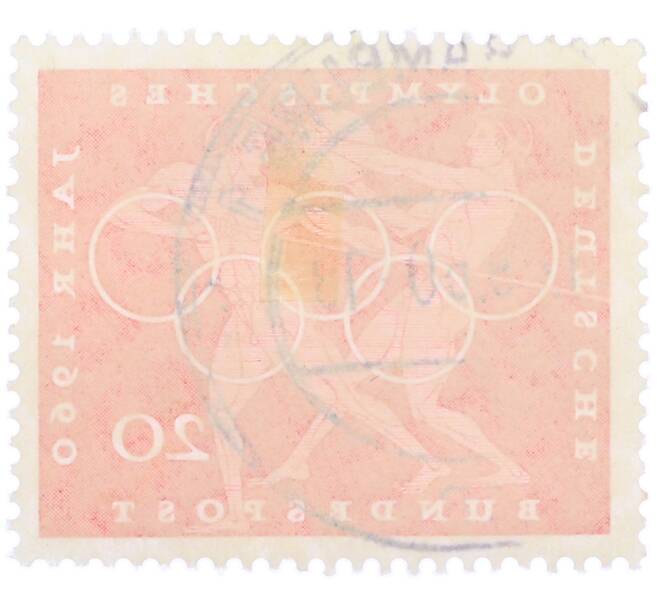 Почтовая марка 20 пфеннигов 1960 года Западная Германия (ФРГ) «Олимпийские игры — Легкая атлетика» (Артикул: T11-36678) — Фото №2