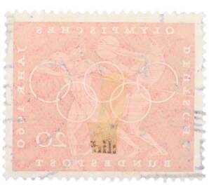 Почтовая марка 20 пфеннигов 1960 года Западная Германия (ФРГ) «Олимпийские игры — Легкая атлетика»