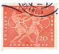 Почтовая марка 20 пфеннигов 1960 года Западная Германия (ФРГ) «Олимпийские игры — Легкая атлетика» (Артикул: T11-36680) — Фото №1