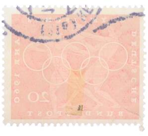 Почтовая марка 20 пфеннигов 1960 года Западная Германия (ФРГ) «Олимпийские игры — Легкая атлетика»