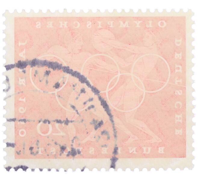 Почтовая марка 20 пфеннигов 1960 года Западная Германия (ФРГ) «Олимпийские игры — Легкая атлетика» (Артикул: T11-36681) — Фото №2