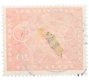 Почтовая марка 20 пфеннигов 1960 года Западная Германия (ФРГ) «Олимпийские игры — Легкая атлетика»