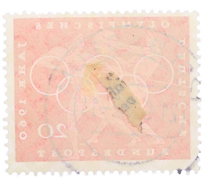 Почтовая марка 20 пфеннигов 1960 года Западная Германия (ФРГ) «Олимпийские игры — Легкая атлетика» (Артикул: T11-36682) — Фото №2