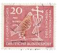 Почтовая марка 20 пфеннигов 1960 года Западная Германия (ФРГ) «Всемирный Евхаристический конгресс в Мюнхене» (Артикул: T11-36686) — Фото №1