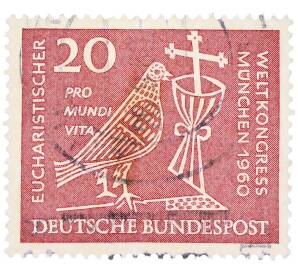 Почтовая марка 20 пфеннигов 1960 года Западная Германия (ФРГ) «Всемирный Евхаристический конгресс в Мюнхене»