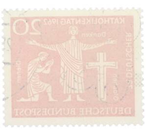Почтовая марка 20 пфеннигов 1962 года Западная Германия (ФРГ) «79-й Католический день в Ганновере»