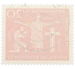 Почтовая марка 20 пфеннигов 1962 года Западная Германия (ФРГ) «79-й Католический день в Ганновере»