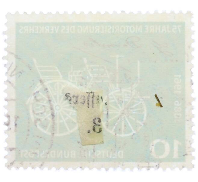 Почтовая марка 10 пфеннигов 1961 года Западная Германия (ФРГ) «75-летие моторизации транспорта» (Артикул: T11-36702) — Фото №2