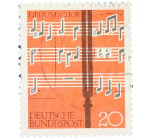 Почтовая марка 20 пфеннигов 1962 года Западная Германия (ФРГ) «Песня и хор» — Фото №1