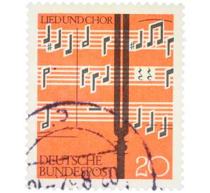 Почтовая марка 20 пфеннигов 1962 года Западная Германия (ФРГ) «Песня и хор» — Фото №1