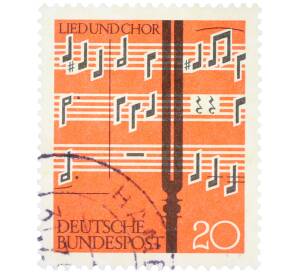 Почтовая марка 20 пфеннигов 1962 года Западная Германия (ФРГ) «Песня и хор» — Фото №1