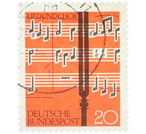 Почтовая марка 20 пфеннигов 1962 года Западная Германия (ФРГ) «Песня и хор» — Фото №1