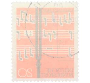 Почтовая марка 20 пфеннигов 1962 года Западная Германия (ФРГ) «Песня и хор» — Фото №2