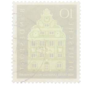 Почтовая марка 10 пфеннигов 1957 года Западная Германия (ФРГ) «500-летие основания первого парламента в Вюртемберге» — Фото №2