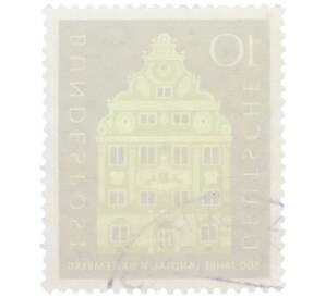 Почтовая марка 10 пфеннигов 1957 года Западная Германия (ФРГ) «500-летие основания первого парламента в Вюртемберге» — Фото №2