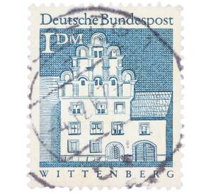 Почтовая марка 1 марка 1966 года Западная Германия (ФРГ) «Дом Меланхтона в Виттенберге» — Фото №1