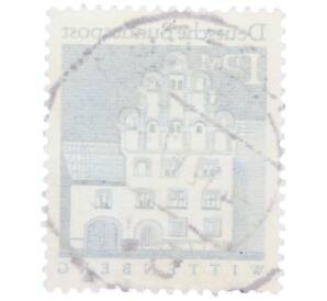 Почтовая марка 1 марка 1966 года Западная Германия (ФРГ) «Дом Меланхтона в Виттенберге» — Фото №2