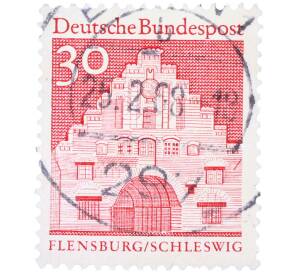 Почтовая марка 30 пфеннигов 1966 года Западная Германия (ФРГ) «Северные ворота в Фленсбурге» — Фото №1