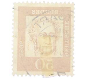 Почтовая марка 50 пфеннигов 1961 года Западная Германия (ФРГ) «Выдающиеся немцы — Иоганн Вольфганг фон Гете» — Фото №2