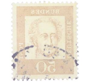 Почтовая марка 50 пфеннигов 1961 года Западная Германия (ФРГ) «Выдающиеся немцы — Иоганн Вольфганг фон Гете» — Фото №2