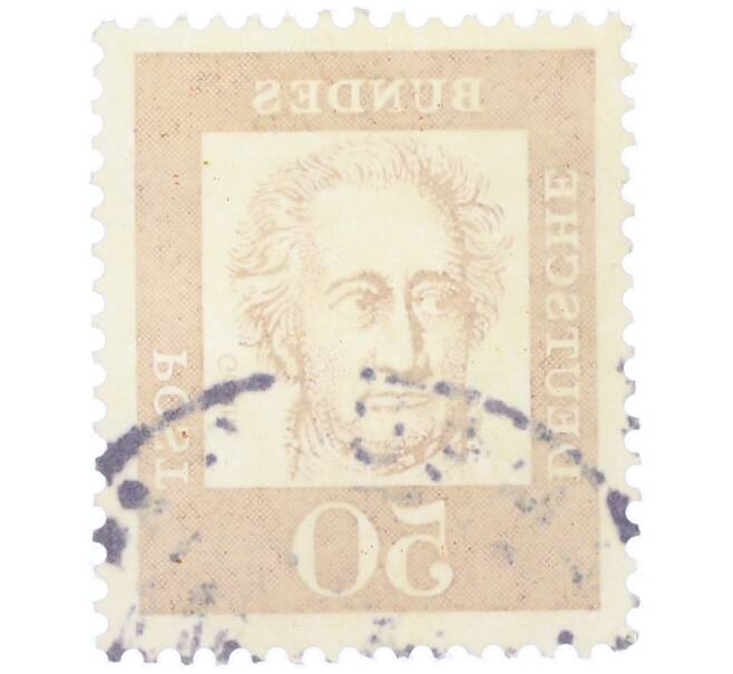 Почтовая марка 50 пфеннигов 1961 года Западная Германия (ФРГ) «Выдающиеся немцы — Иоганн Вольфганг фон Гете» (Артикул: T11-36739) — Фото №2