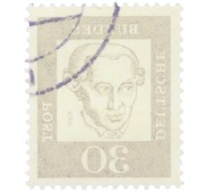 Почтовая марка 30 пфеннигов 1961 года Западная Германия (ФРГ) «Выдающиеся немцы — Иммануил Кант» — Фото №2