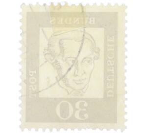 Почтовая марка 30 пфеннигов 1961 года Западная Германия (ФРГ) «Выдающиеся немцы — Иммануил Кант» — Фото №2