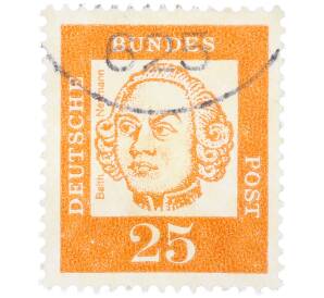 Почтовая марка 25 пфеннигов 1961 года Западная Германия (ФРГ) «Выдающиеся немцы — Иоганн Бальтазар Нейман» — Фото №1