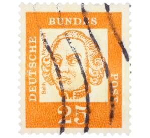 Почтовая марка 25 пфеннигов 1961 года Западная Германия (ФРГ) «Выдающиеся немцы — Иоганн Бальтазар Нейман» — Фото №1