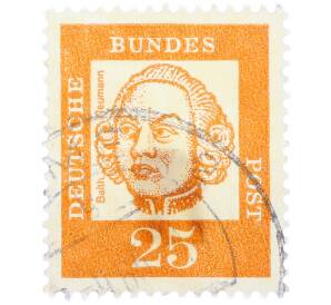 Почтовая марка 25 пфеннигов 1961 года Западная Германия (ФРГ) «Выдающиеся немцы — Иоганн Бальтазар Нейман» — Фото №1