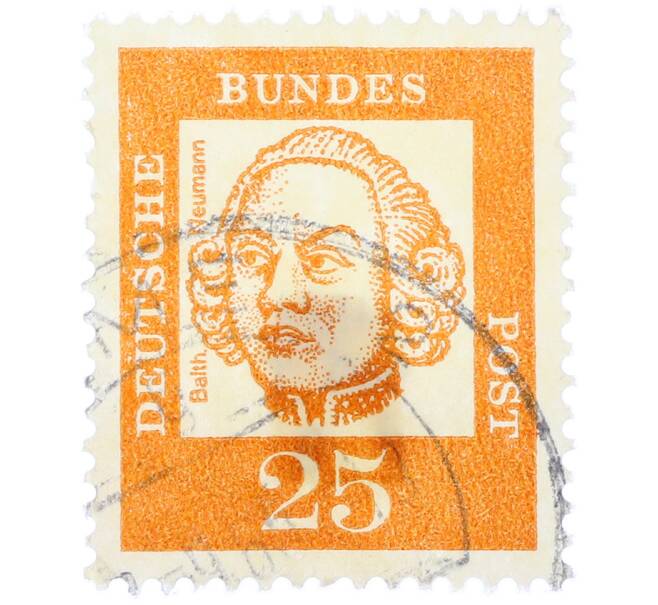 Почтовая марка 25 пфеннигов 1961 года Западная Германия (ФРГ) «Выдающиеся немцы — Иоганн Бальтазар Нейман» (Артикул: T11-36750) — Фото №1