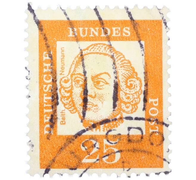 Почтовая марка 25 пфеннигов 1961 года Западная Германия (ФРГ) «Выдающиеся немцы — Иоганн Бальтазар Нейман» (Артикул: T11-36752) — Фото №1